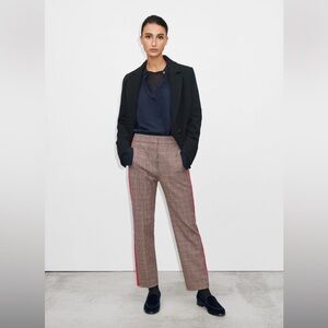 ME+EM Side Tape Tartan Pattern Trousers.